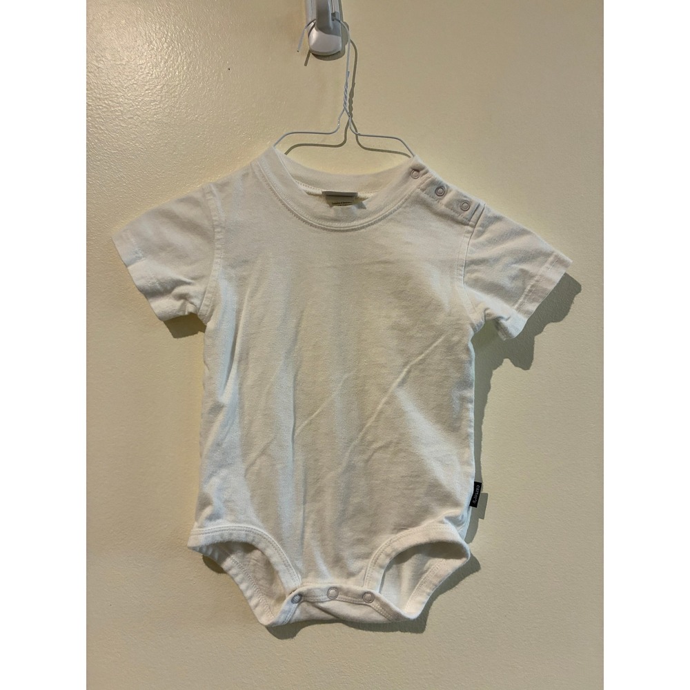 Carters Kids White Short Sleeve Cotton Snap Bodysuit 9-12M